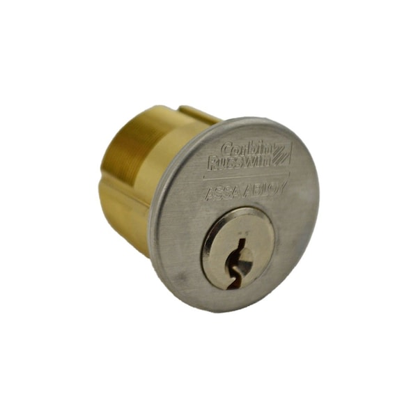 Corbin Russwin 1-1/8" Standard Mortise Cylinder with Cloverleaf Cam and 6 Pin 59D2 Keyway Satin Chrome CR1000118A0162659D2 - main